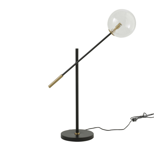 Lampe en métal noir et détails dorés BOULE